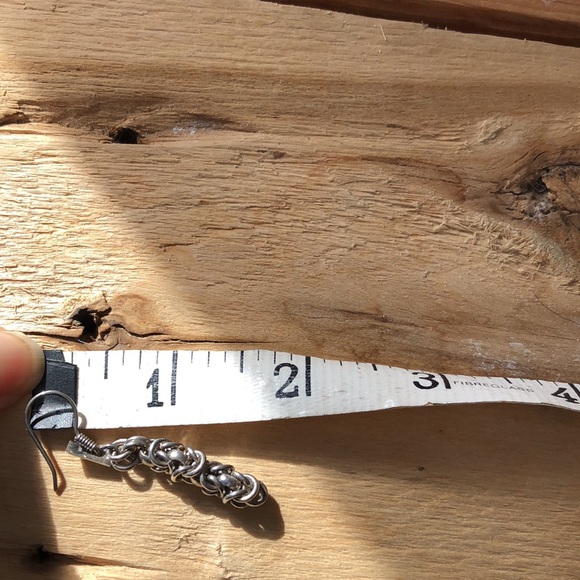 925 sterling silver rope drop pierced earrings - Picture 5 of 5